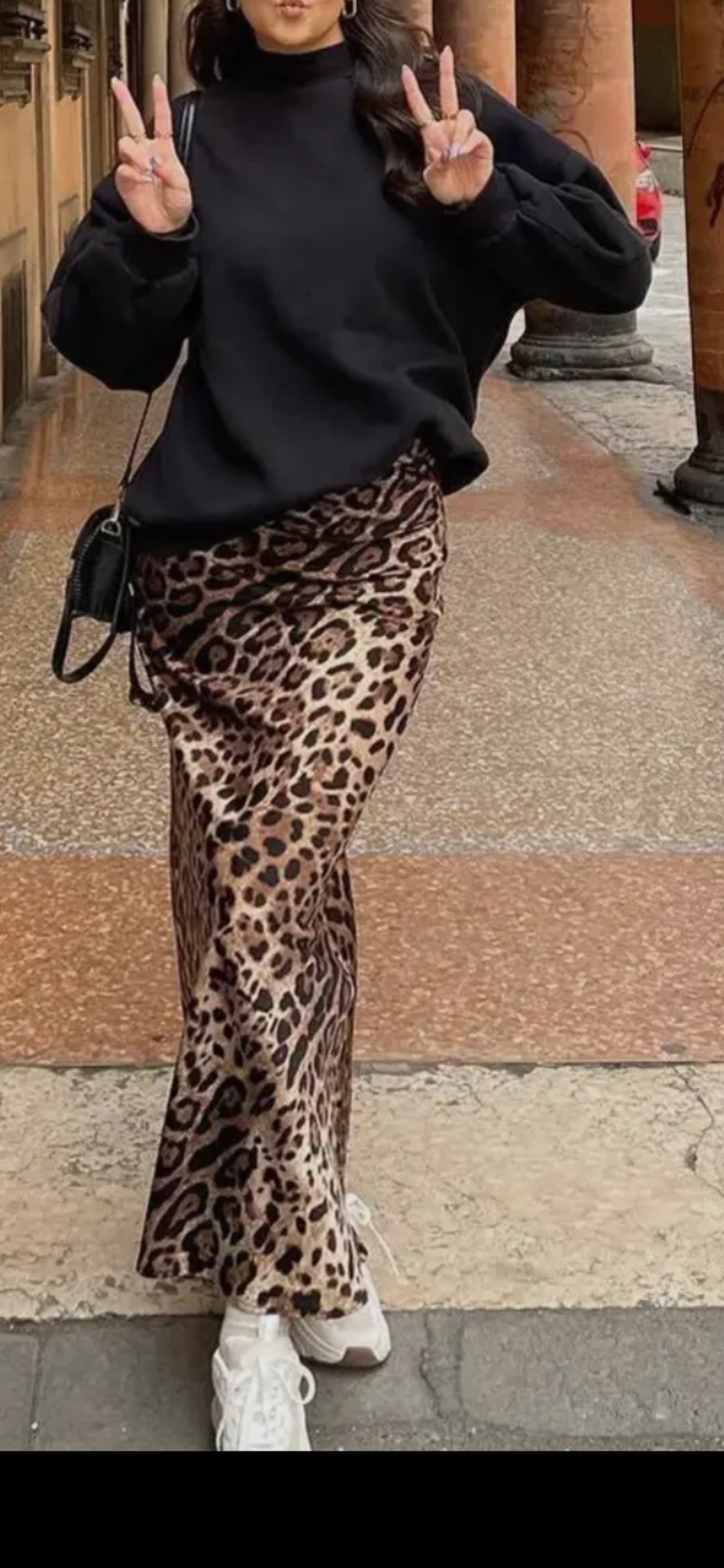 Vintage Leopard Print Satin High waist Midi Skirt