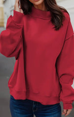 Load image into Gallery viewer, Cozy Reversible Oversize Mock Neck Sweatshirt
