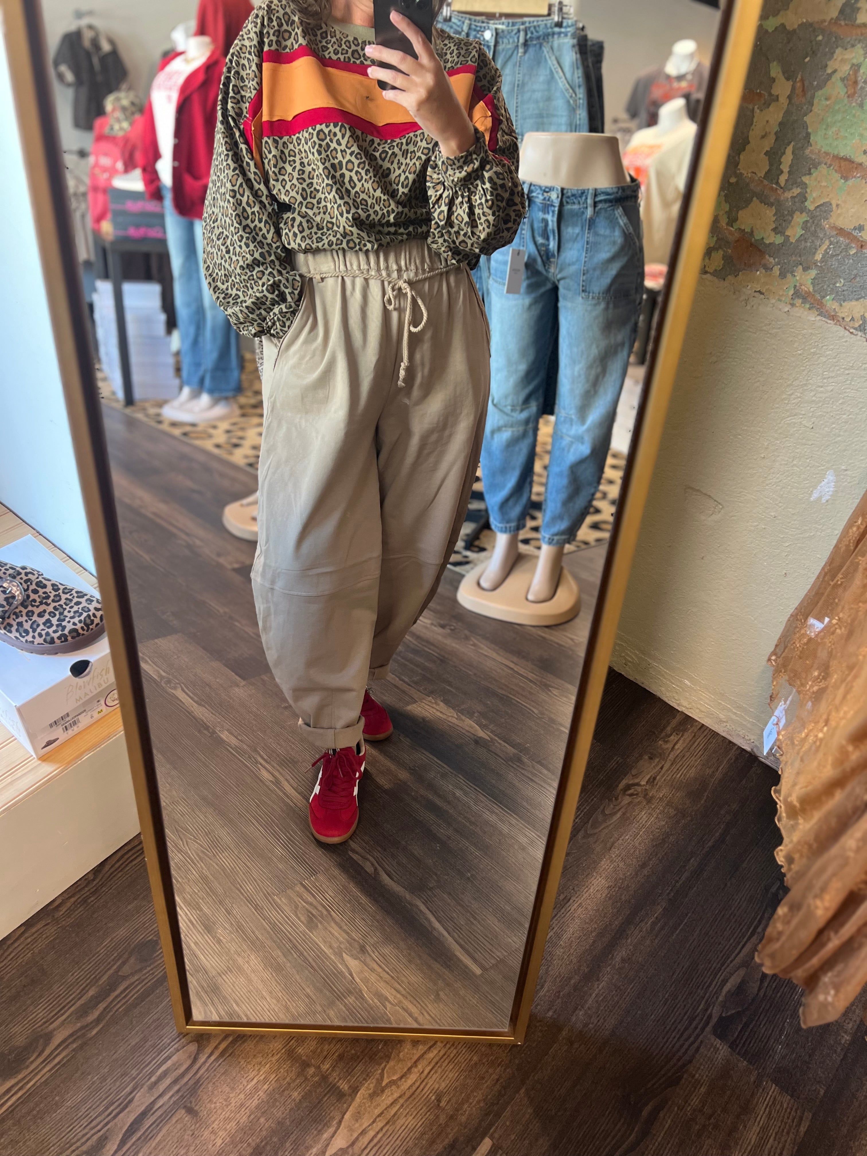 Taupe Barrel Pant