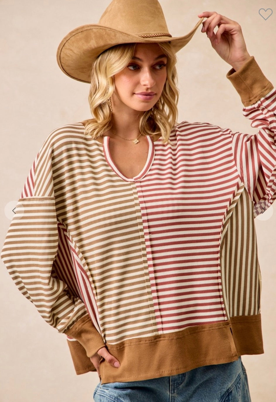Stripe Thermal Knit Color Block