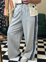Load image into Gallery viewer, Bibi Stripe Woven Side Detail Elastic Waist Pants

