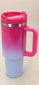 Ombre Pink and Blue 40 oz. Stainless Steel Tumbler