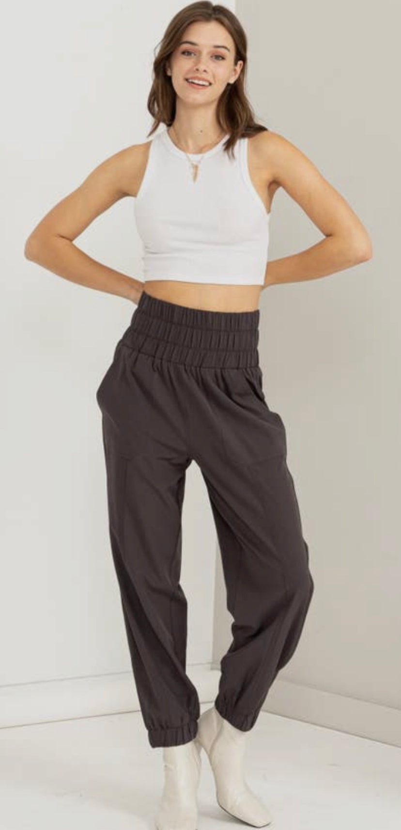 High Waisted Paperbag Joggers