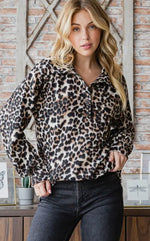 Load image into Gallery viewer, Hemish Brown Leopard Top
