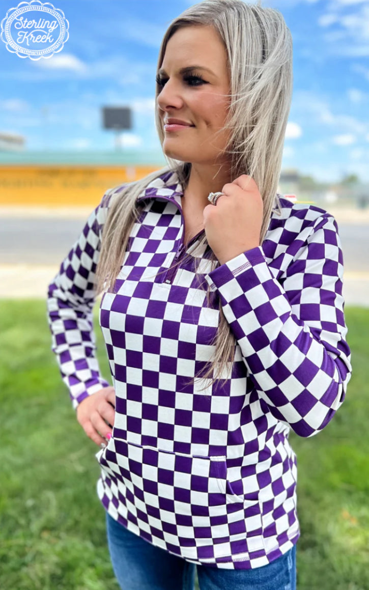 Sterling Kreek Pep Rally Pullover Purple & White