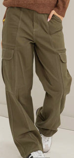 Load image into Gallery viewer, Hyfve Major Moves Contrast Stitch Twill Cargo Pants
