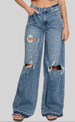 Load image into Gallery viewer, Petra Distressed High Rise Rigid Vintage Wide Leg Jeans
