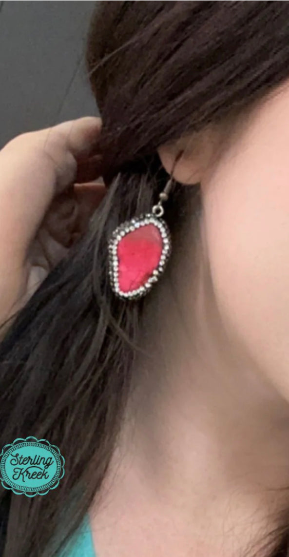 Sterling Kreek Round Rock Earrings White or Pink