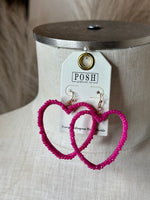 Load image into Gallery viewer, Heart w/Beads Ear Ring
