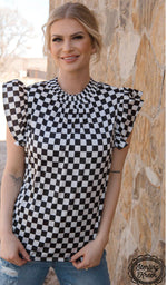 Load image into Gallery viewer, Sterling Kreek Checkered Babydoll Top
