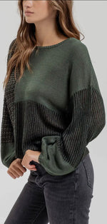 Load image into Gallery viewer, Blu Pepper Back-Tie Colorblock Knit Sweater
