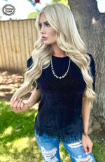 Load image into Gallery viewer, Sterling Kreek Rise and Shine Black Velvet Top
