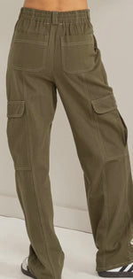 Load image into Gallery viewer, HYFVE Major Moves Contrast Stitch Twill Cargo Pant Black or Olive
