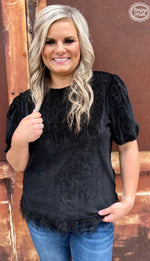 Load image into Gallery viewer, Sterling Kreek Rise and Shine Black Velvet Top
