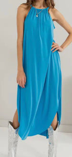 Load image into Gallery viewer, Hyfve Halter Neck Asymmetrical Middi Dress
