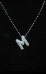 Load image into Gallery viewer, Jeweled CZ Bubble Initial Necklace
