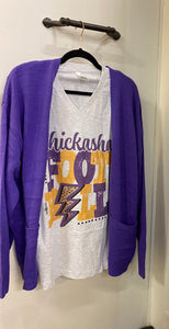 Chickasha Football Lightning Bolt V-Neck Graphic Tee