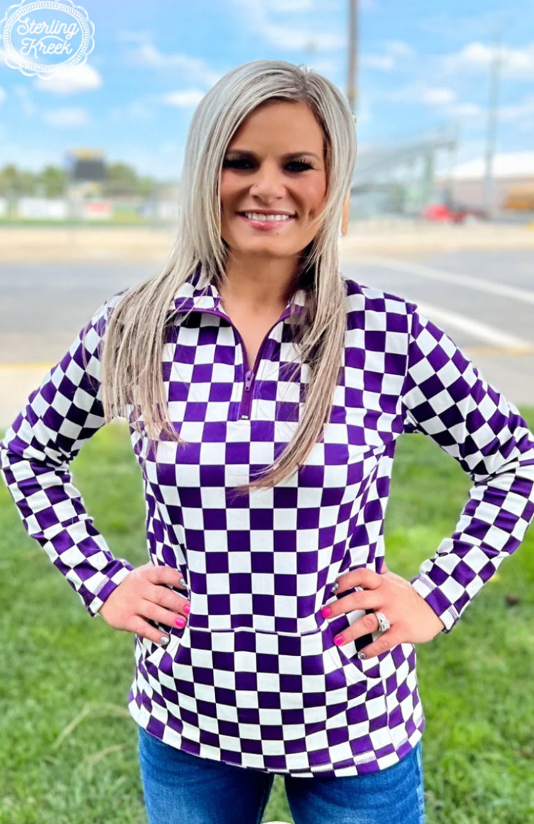 Sterling Kreek Pep Rally Pullover Purple & White