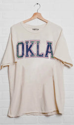 Load image into Gallery viewer, OKLA Plaid Arch w/ Pink Outline Off White Vintage Tee

