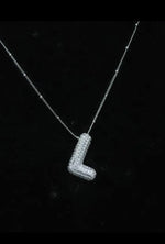 Load image into Gallery viewer, Jeweled CZ Bubble Initial Necklace
