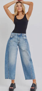 Cello Mid Waisted Barrel Jeans with Side Panel