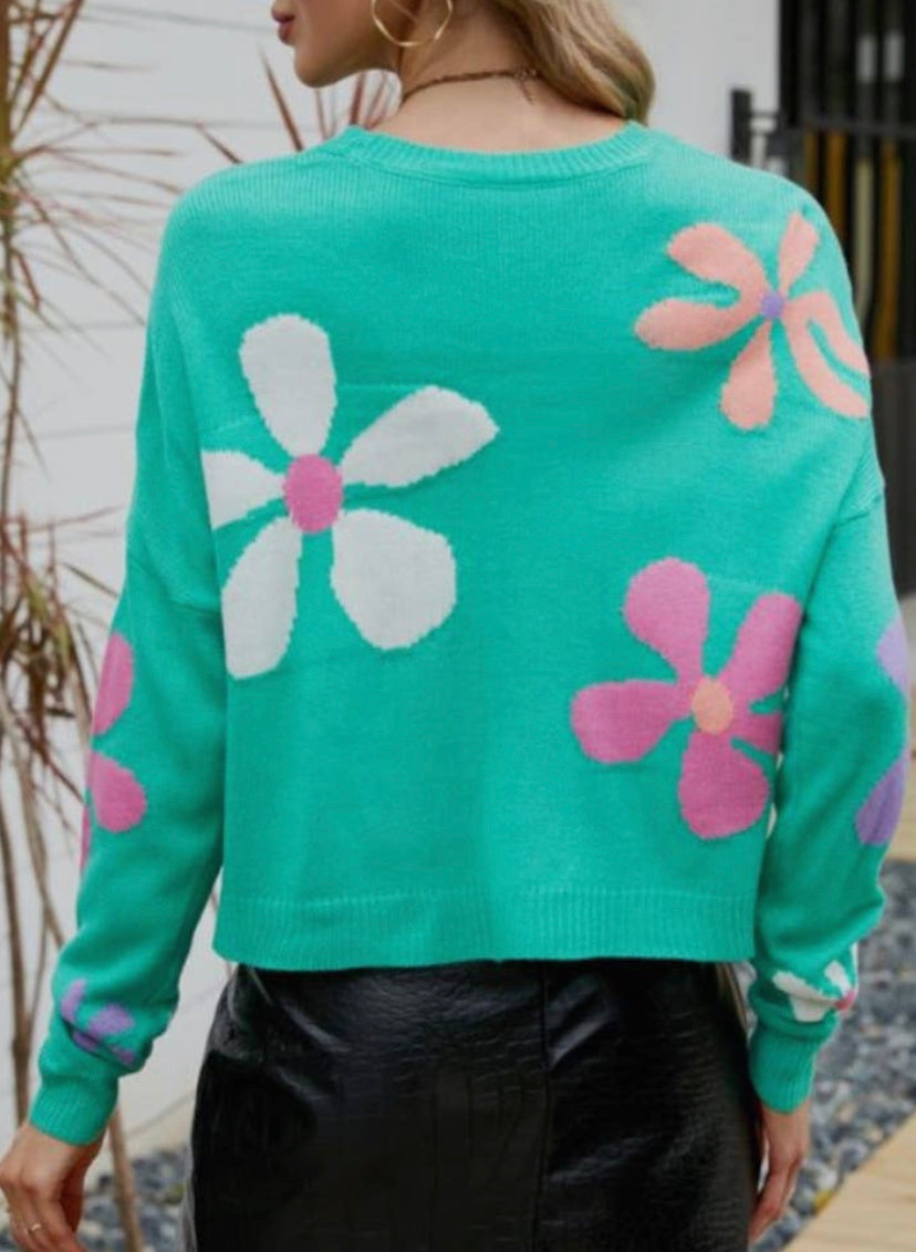 Ana-Kaci Multicolor Floral Print Sweater