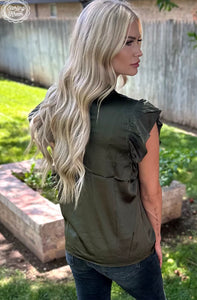 Sterling Kreek Babydoll Top Hunter Green/ Rustic Rust