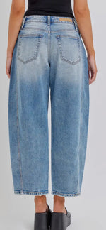 Load image into Gallery viewer, Cello Mid Waisted Barrel Jeans with Side Panel
