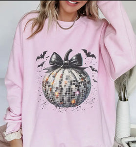 Bat Disco Pumpkin Coquette Sweatshirt