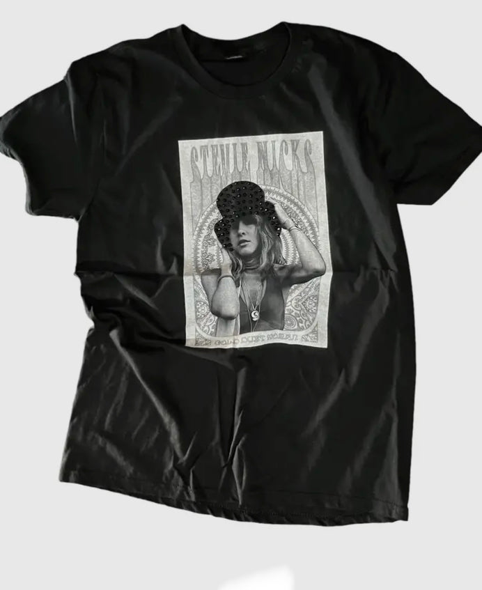 Stevie Nicks Black or Charcoal Bling Accent Graphic Tee