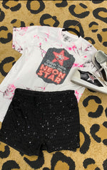 Load image into Gallery viewer, Neon Star Distressed Splattered Tee
