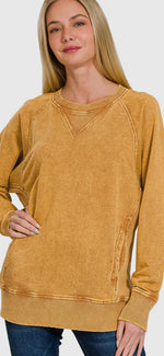 Load image into Gallery viewer, Zenana Acid Washed French Terry Pullover W/Pockets
