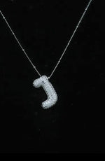 Load image into Gallery viewer, Jeweled CZ Bubble Initial Necklace
