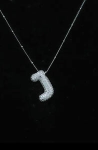 Jeweled CZ Bubble Initial Necklace