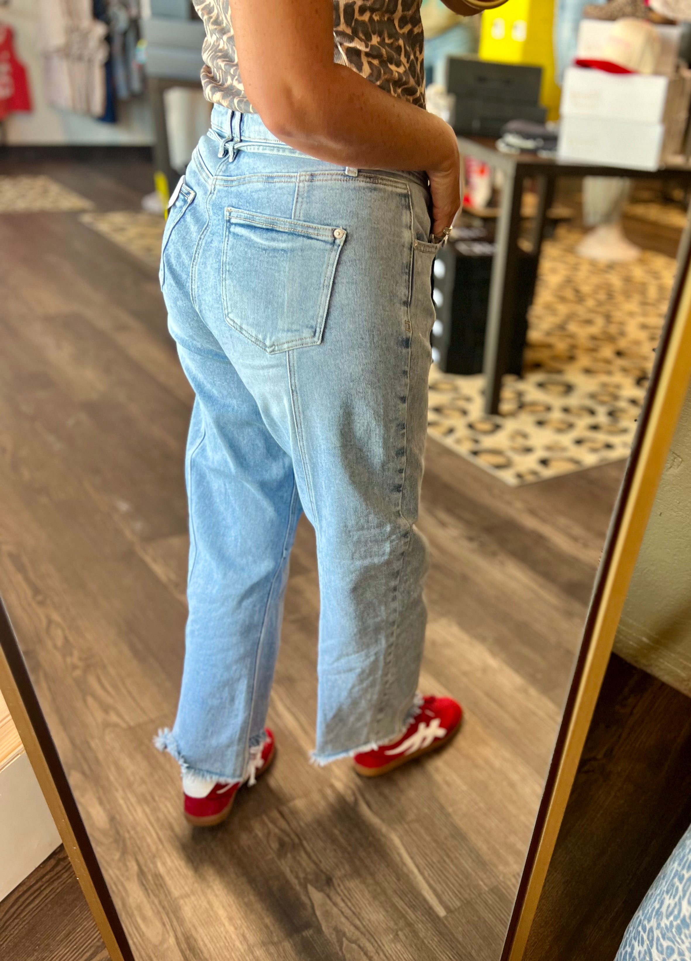 High Rise Barrel Denim
