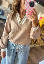 Load image into Gallery viewer, Ruffle Detail Fall Blouse
