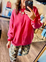Load image into Gallery viewer, Oversized Mineral Washed Red Sweatshirt
