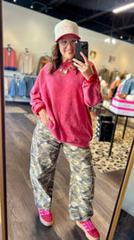 Load image into Gallery viewer, Oversized Mineral Washed Red Sweatshirt
