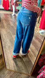 Load image into Gallery viewer, Risen Mid Rise Double Cuffed Barrel Denim
