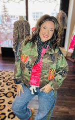 Load image into Gallery viewer, Camo Jacket with Tiger Print Contrast
