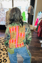 Load image into Gallery viewer, Camo Jacket with Tiger Print Contrast
