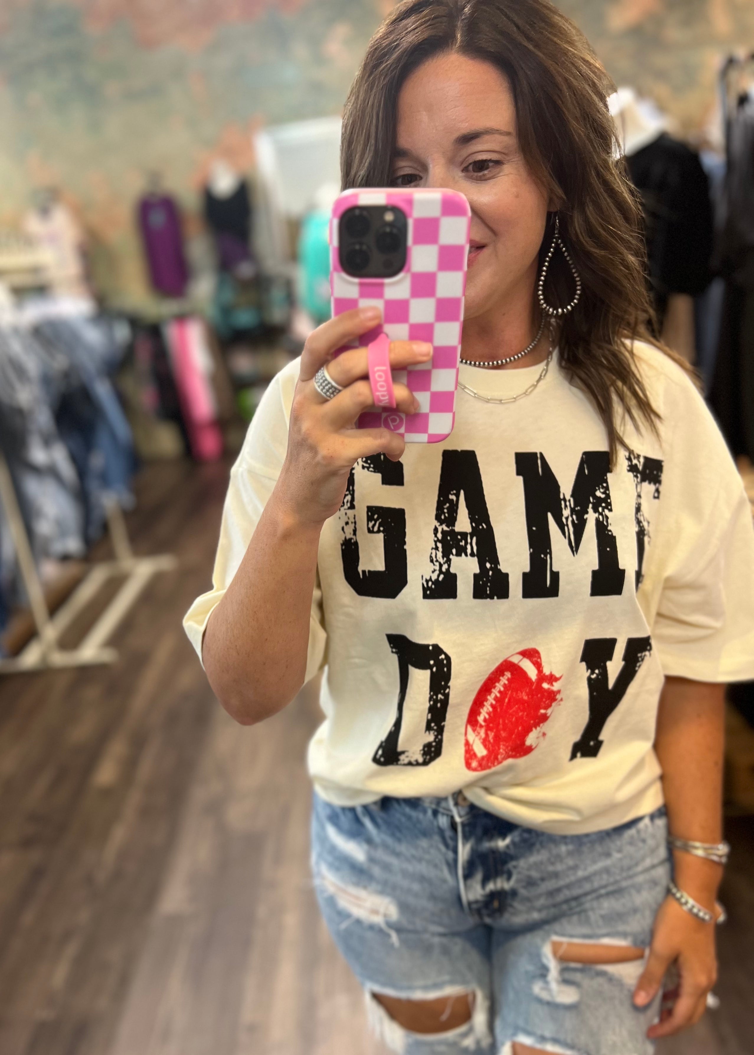 Game Day Oversized Cropped Top