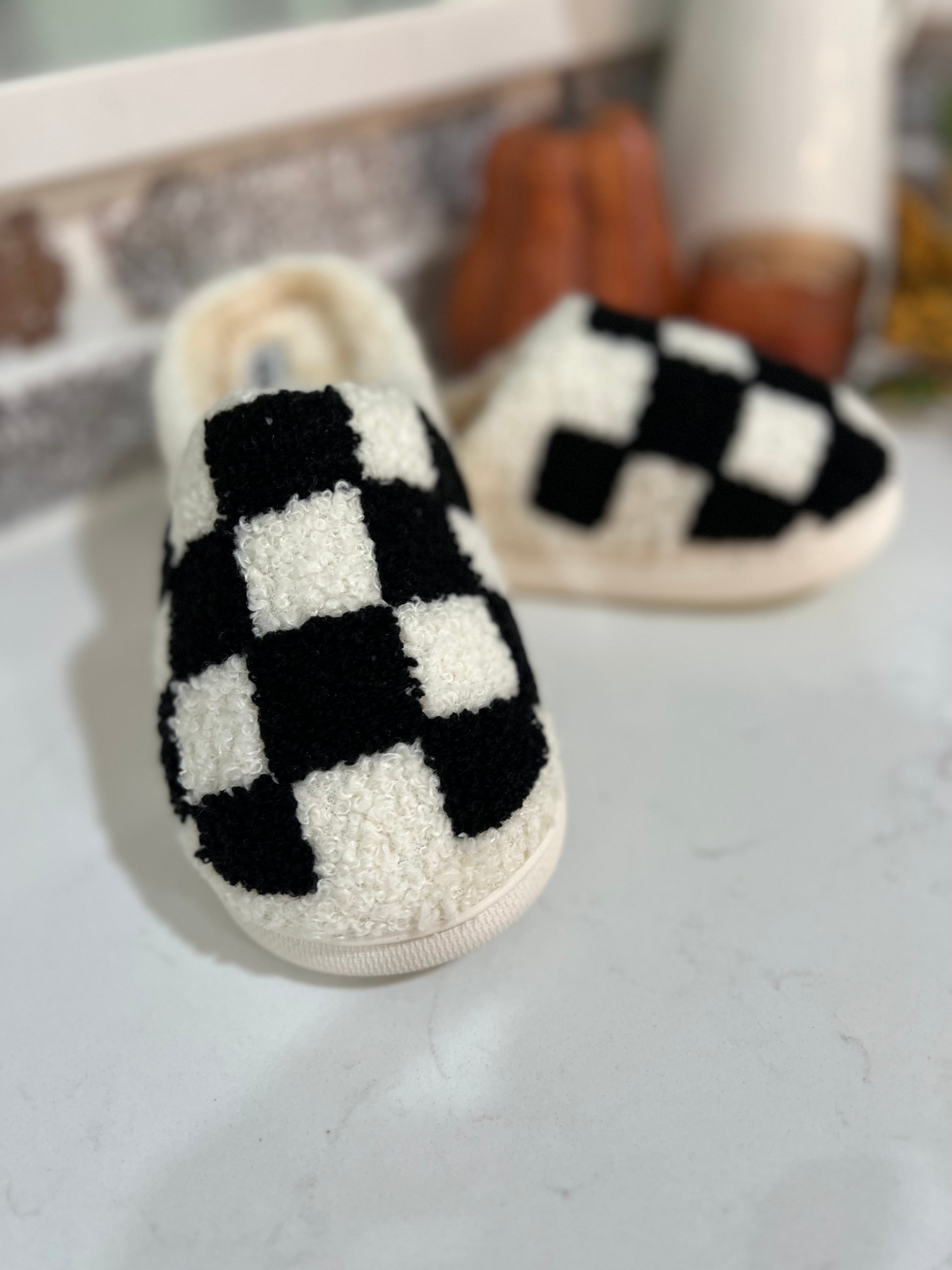 Kids Checked House Slippers