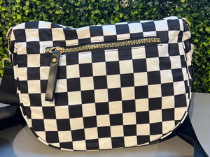 Checkered Oversized Nylon Bum Bag