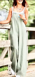 Casual Suspenders Style Jumpsuit with Pockets