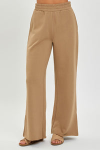Risen  Soft  Knit Wide Leg  with Slit  Lounge  Pants