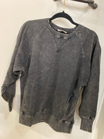 Load image into Gallery viewer, Acid Washed French Terry Pullover W/Pockets
