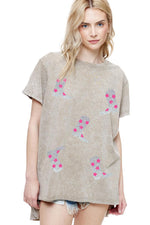 Load image into Gallery viewer, Zutter METALIC COWBOY BOOTS GRAPHIC TUNIC TOP
