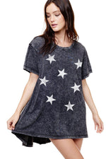 Load image into Gallery viewer, Zutter MULTI ALL-OVER STARS GRAPHIC TUNIC TOP

