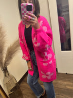 Load image into Gallery viewer, Hot Pink Flower Cardigan
